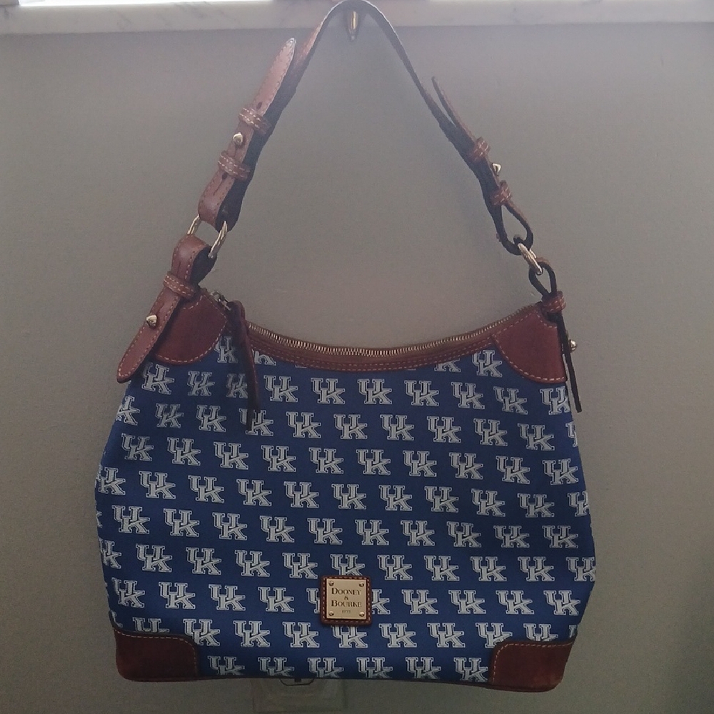 Dooney & Bourke Blue and Brown Shoulder Bag